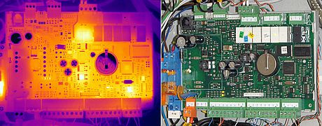 Termogram układu elektronicznego zarejestrowany kamerą FLIR T620bx